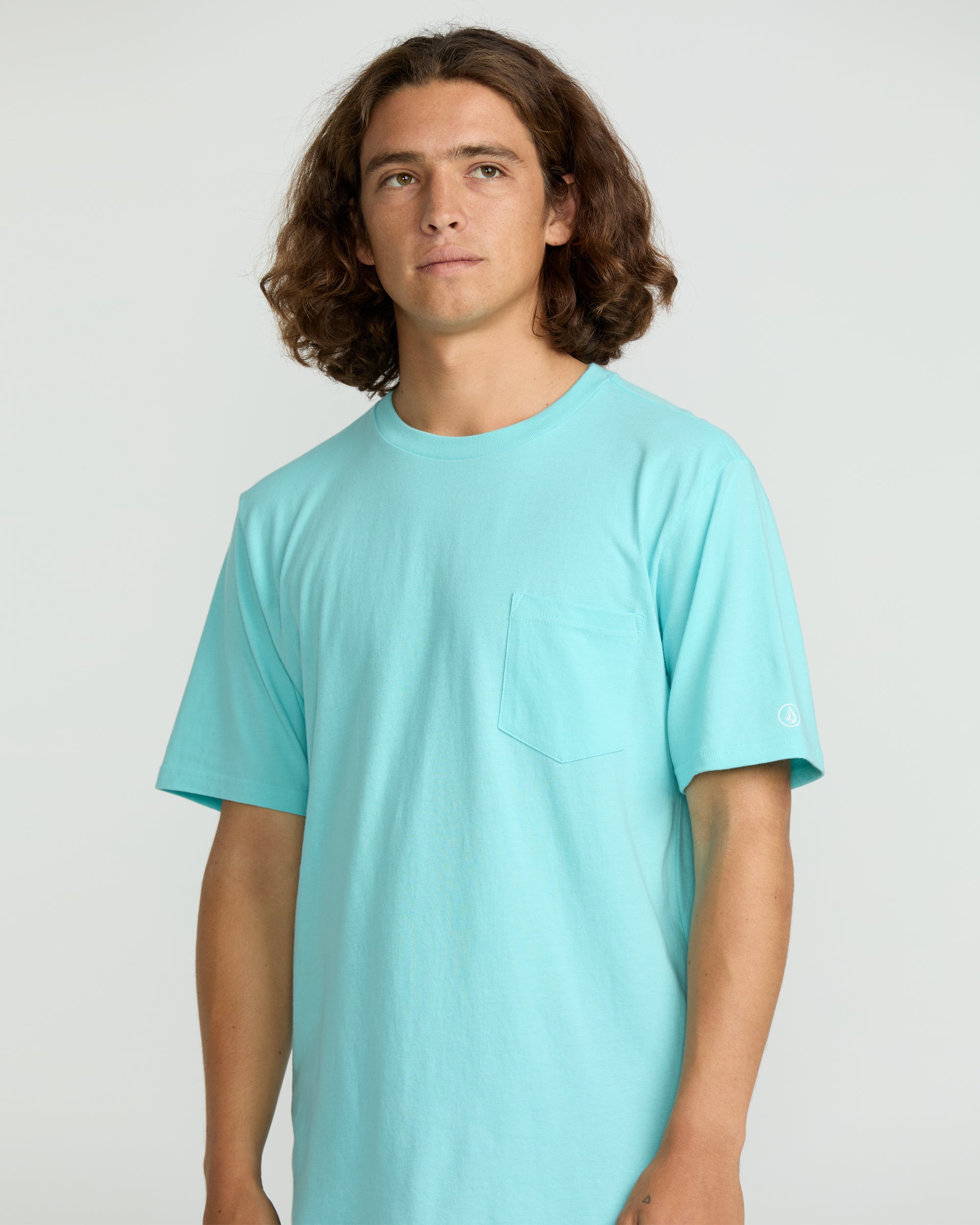Men's Solid Short Sleeve Shirt Pocket Tee - Image 4