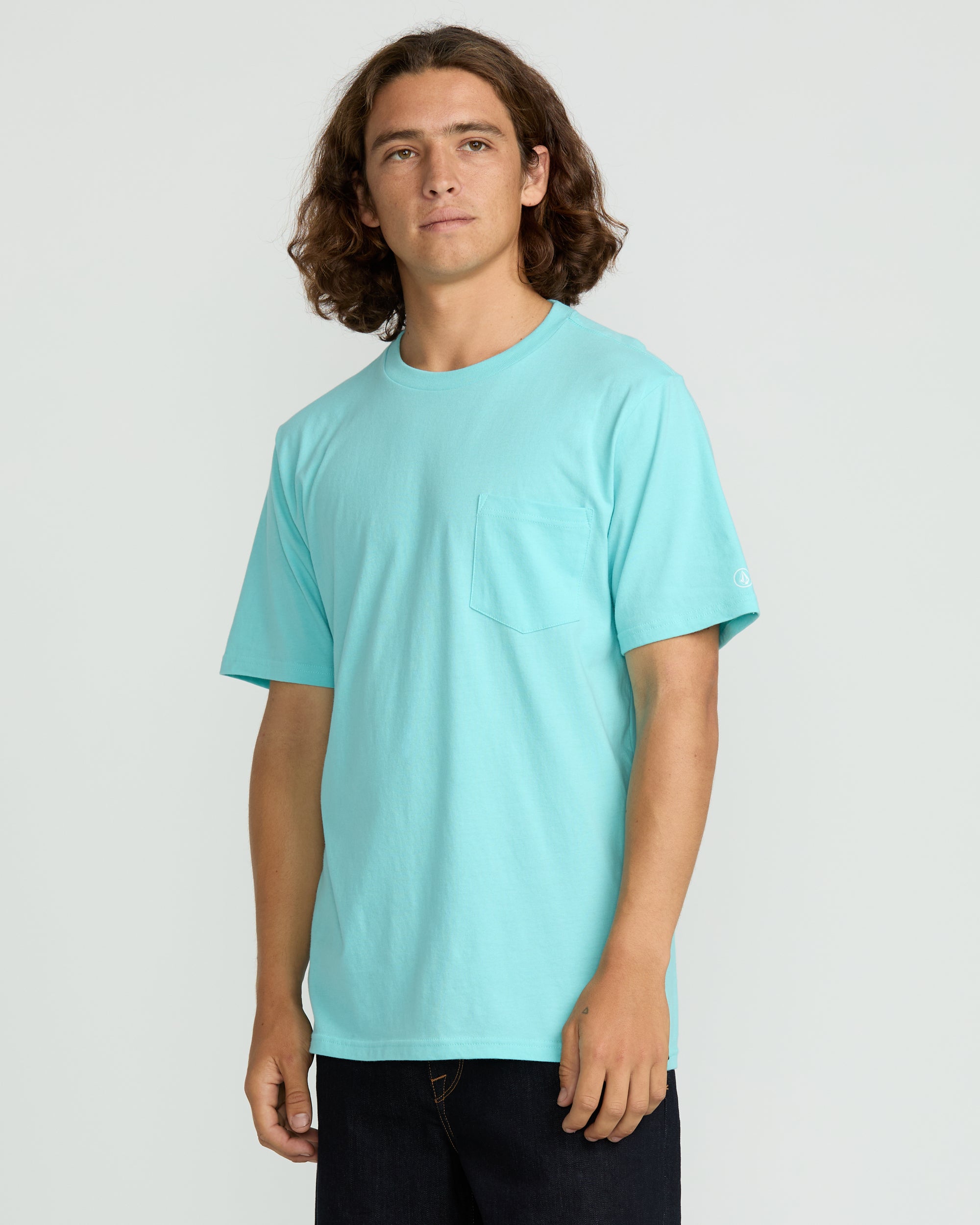 Men's Solid Short Sleeve Shirt Pocket Tee - Image 3