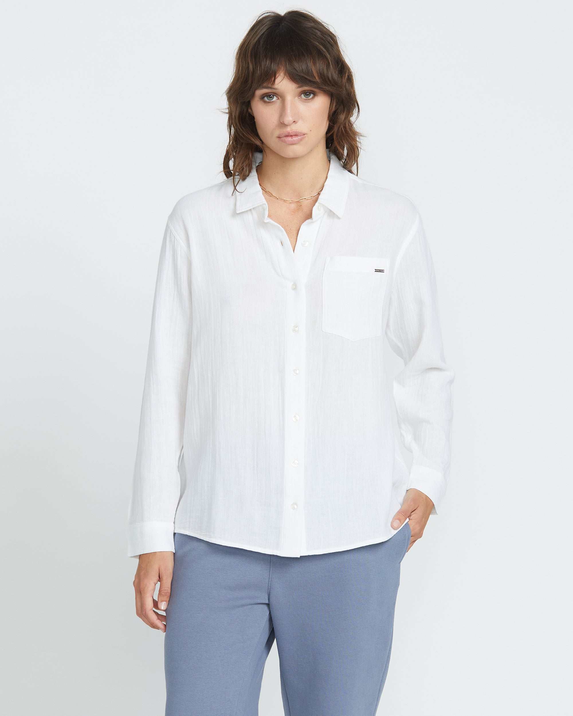 Women's Lil Button Up Long Sleeve Shirt - Image 7