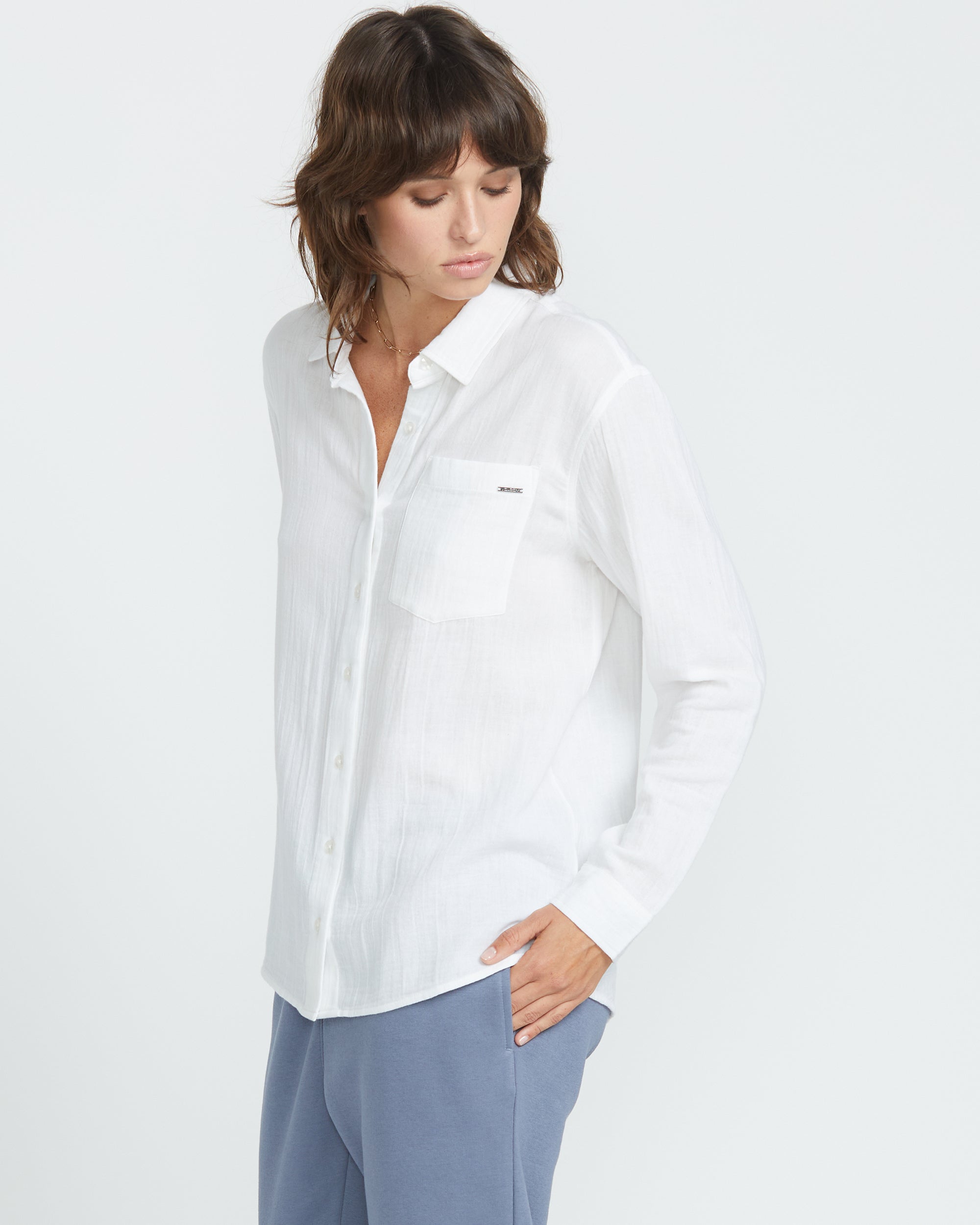 Women's Lil Button Up Long Sleeve Shirt - Image 9